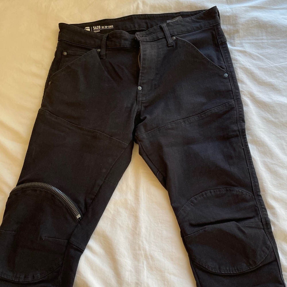 G-Star Black 5620 3D Zip Knee Jeans